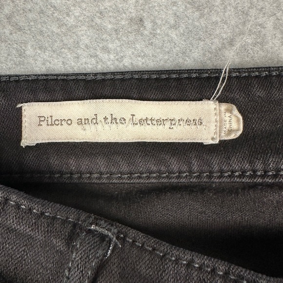 Anthropologie Pilcro And The Letterpress Jeans Sz 28 Mid Rise Black Denim Skinny - Picture 4 of 13